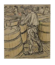 Roerkuip, 1 von 12 Lithografien, die Toorop über die Herstellung von Kerzen machte